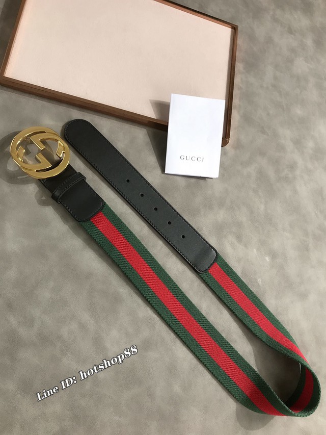 Gucci經典男士皮帶 409416 古奇拼接腰帶  jjp2262